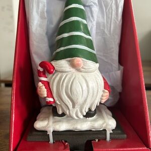 Festive Gnome with Candy Cane - Green and Red